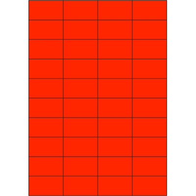 Samolepiace etikety 52,5x29,7 mm signálne farebné papierové, na hárku A4, pre laserovú tlač